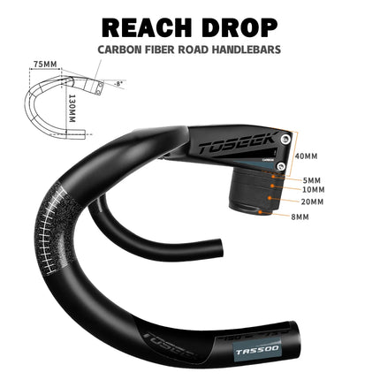 TOSEEK T800 Carbon Integrated Road Handlebar