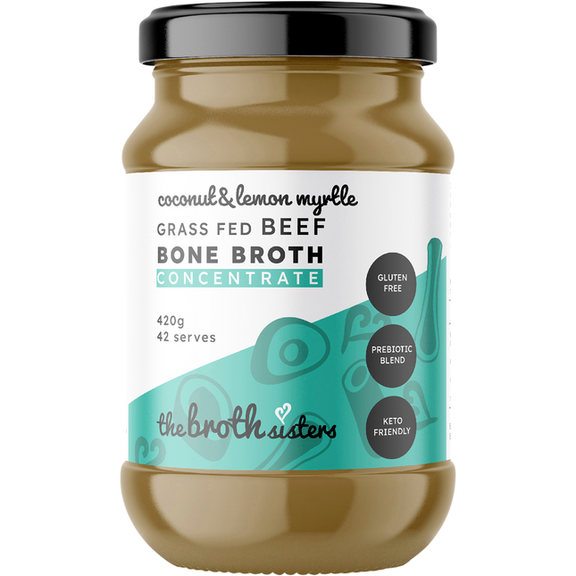 The Broth Sisters Beef Bone Broth Concentrate Coconut & Lemon Myrtle 420g