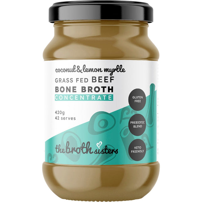 The Broth Sisters - Beef Bone Broth Concentrate Coconut & Lemon Myrtle - 420g