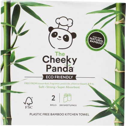 THE CHEEKY PANDA PLASTIC FREE KITCHEN 2 ROLLS (200 SHEETS/PACK)
