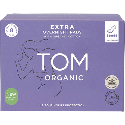 TOM ORGANIC Pads Extra Overnight 4x8pk | Face Serum