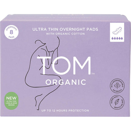TOM ORGANIC Pads Ultra Thin Overnight 6x8pk | Sleep & Relaxation Supplement