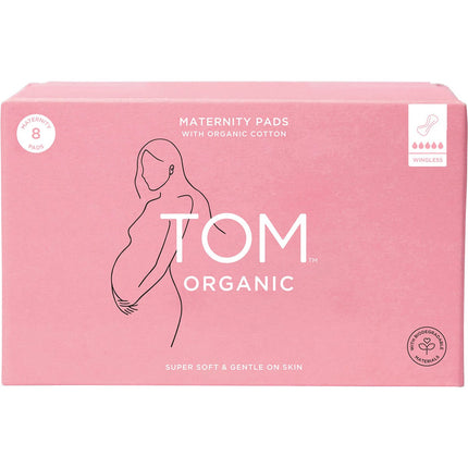 TOM ORGANIC Maternity Pads Wingless 4x8pk | Personal Wipe
