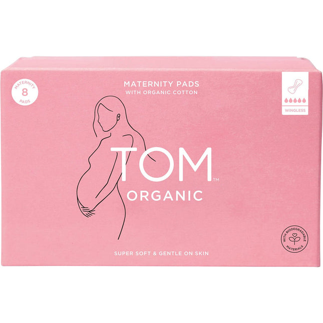 TOM ORGANIC Maternity Pads Wingless 4x8pk | Personal Wipe