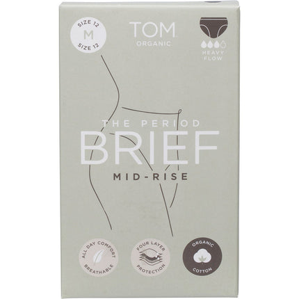 TOM Organic - The Period Brief Mid Rise Black Medium