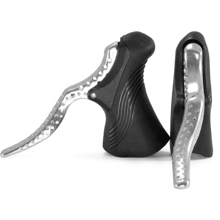 TRP Brake Levers, RRL Classic Road Style SILVER with BLACK Hoods (Sold In Pairs)