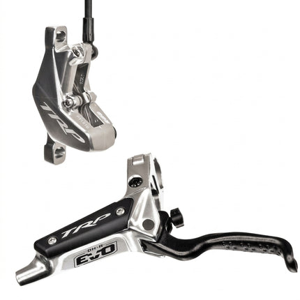 TRP DHR EVO REAR, Disc brake set, rear, for left hand, alloy,5mm hose version hydraulic 4-piston. BLUEISH SILVER (Uses 2.3mm Rotor Only - Rotor...