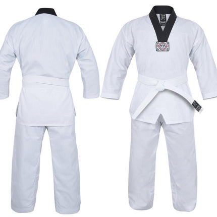 MORGAN YAMASAKI V2 RIBBED TAEKWONDO UNIFORM - BLACK V NECK 8OZ