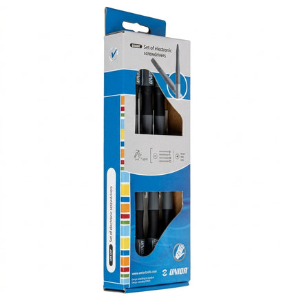 Unior Set of 7 electronic screwdrivers for Ebike 620960 0.3 x 1.8 x 60, 0.4 x 2.5 x 75, 0.5 x 3.0 x 100 0.8 x 4.0 x 100, PH 00 x 60, PH 0 x 60, PH 1 x 80