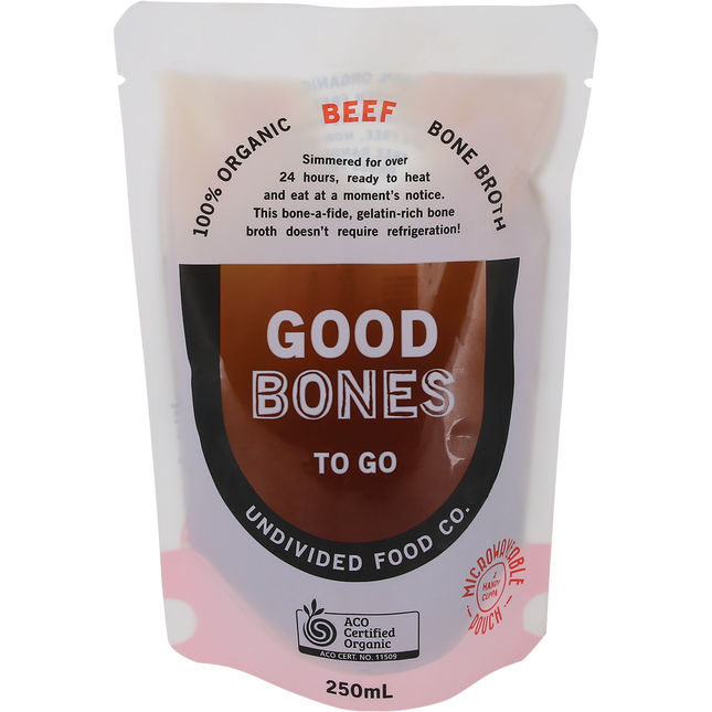 Undivided Food Co Good Bones Organic Beef Bone Broth 8 x 250ml
