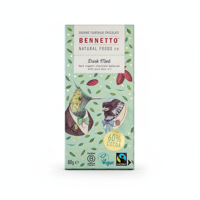 Bennetto Organic Dark Chocolate Dark Mint 12x80g
