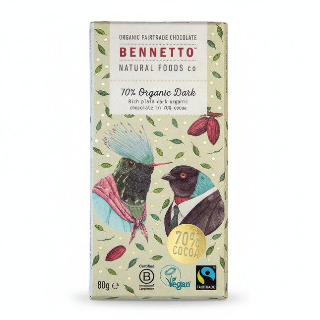 Bennetto Organic Dark Chocolate 70% 12x80g