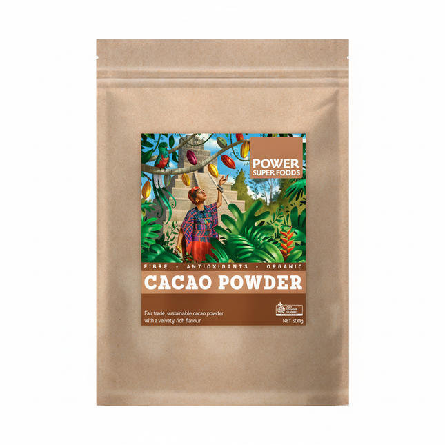 Power Super Foods Certified Organic Cacao Powder 500g