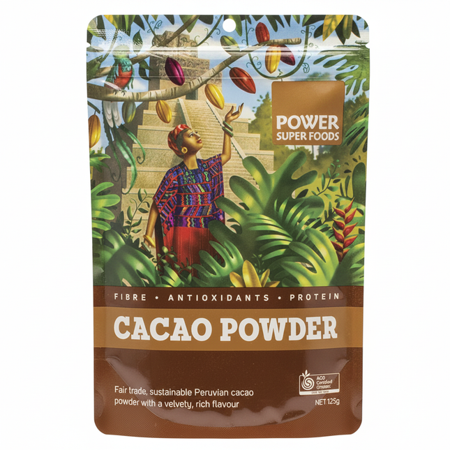 Power Super Foods Cacao Powder Certified Organic 125g