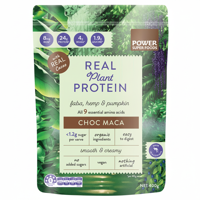 Power Super Foods Real Plant Protein Choc Maca 400g