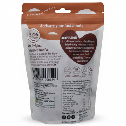 2die4 Live Foods Organic Activated Pecans with Fresh Whey 300g