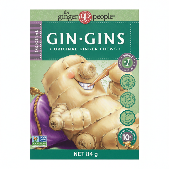 The Ginger People Gin Gins Ginger Candy Chewy Original 12 x 84g