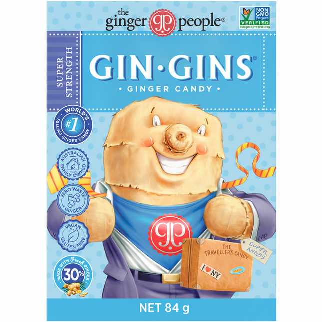 The Ginger People Gin Gins Ginger Candy Super Strength 12 x 84g