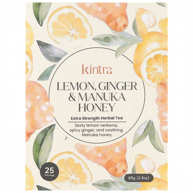 Kintra Blends Herbal Tea Bags Lemon, Ginger & Manuka Honey 25pk