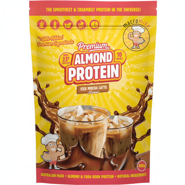 MACRO MIKE Premium Almond Protein Iced Mocha Latte 400g