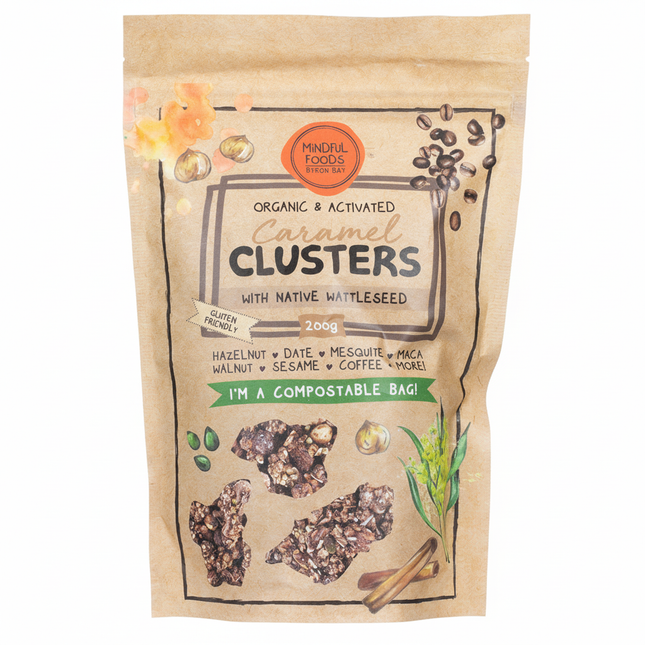 Mindful Foods Caramel Clusters Native Wattle Seed Organic & Activated 200g