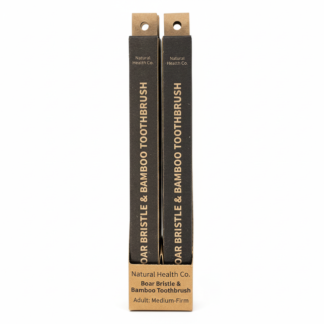 Natural Health Co Boar Bristle & Bamboo Toothbrush Adult Medium-Firm 1pk