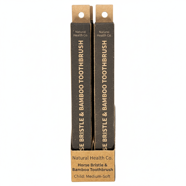 Natural Health Co Horse Bristle & Bamboo Toothbrush Child Med-Soft 12x1pk