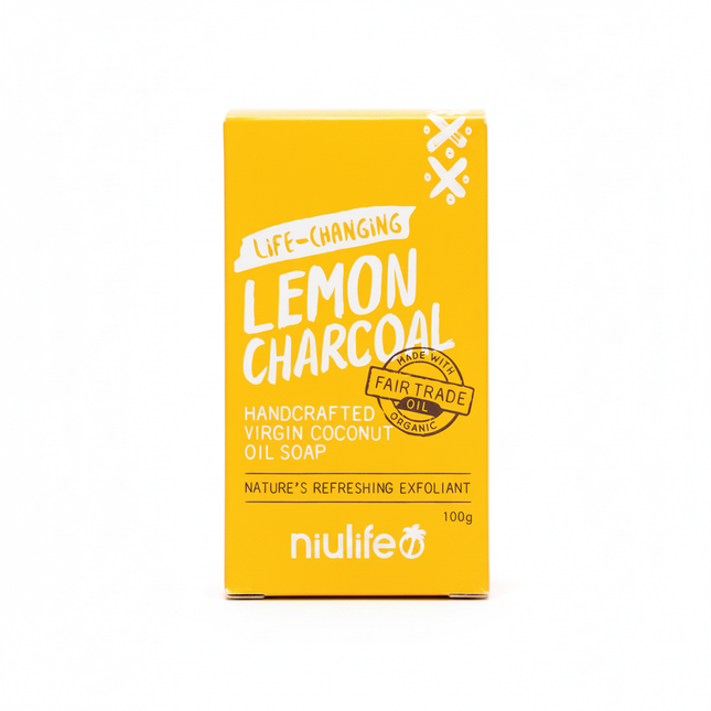 Niulife Coconut Oil Soap Lemon Charcoal 100g