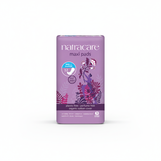 Natracare Maxi Pads Super 12pk