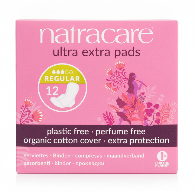 Natracare Ultra Extra Pads Regular with Wings 12pk