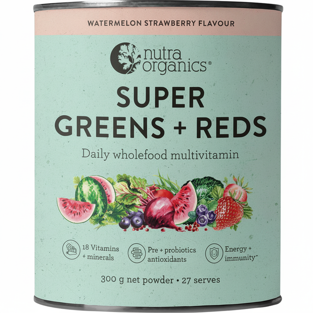 Nutra Naturals Super Greens + Reds Watermelon Strawberry 300g