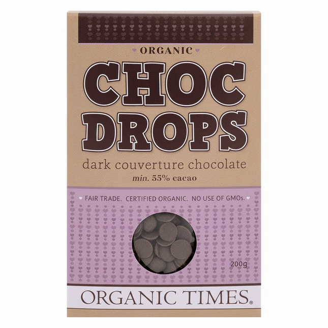 Organic Times Choc Drops Dark Couverture Drops 200g