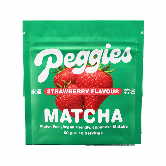 Peggies Matcha Strawberry Powdered Beverage Mix 50g