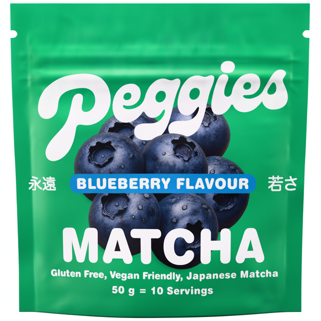 Peggies Matcha Blueberry Powdered Beverage Mix 50g