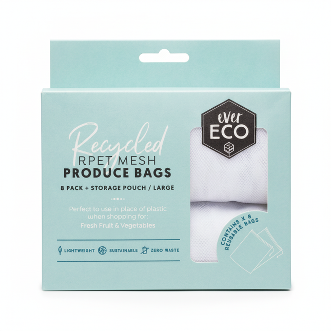 Ever Eco Reusable Produce Bags Recycled Polyester Mesh 8pk
