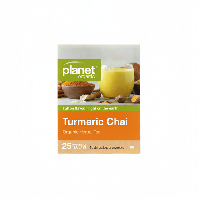 Planet Organic Turmeric Chai Herbal Tea Bags 25pk