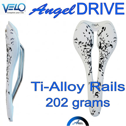 Saddle Velo Angel Dive, top-end racing saddle, 202g, Ti-Alloy rail, 273mm x 125mm
