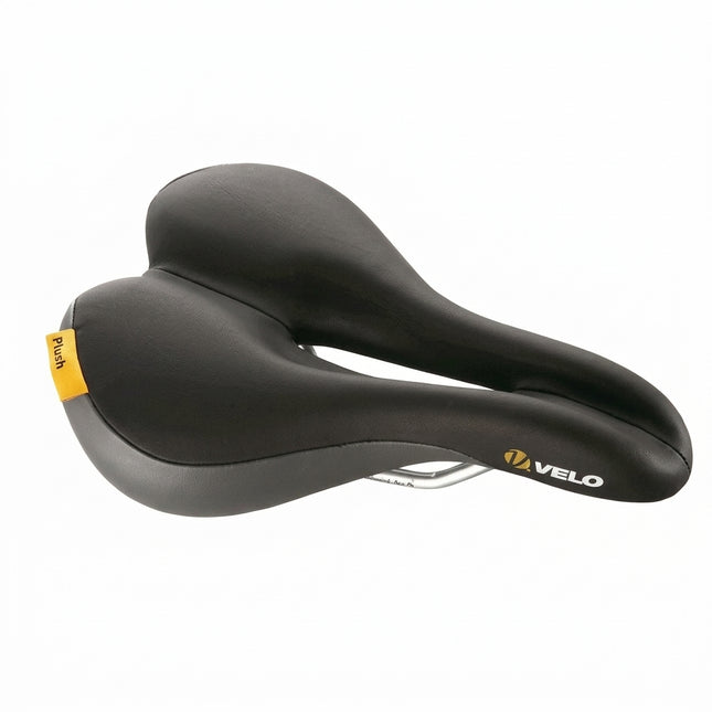 Saddle, Velo Plush Pump OM, Cut-out touring saddle, 411g, 273mm x 179mm, inclined riding