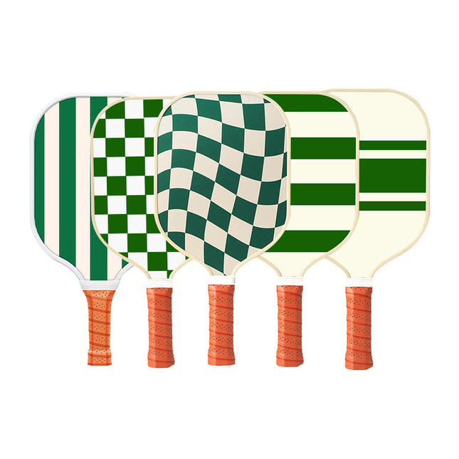 Set 3 White And Green T700 Carbon Fiber Pickleball Paddle Set - 2 Paddles, 4 Balls, and Portable Carry Bag for Adults and Students