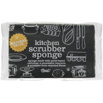 NATURAL VALUE Kitchen Scrubber Sponge | Eco Cleaning Product