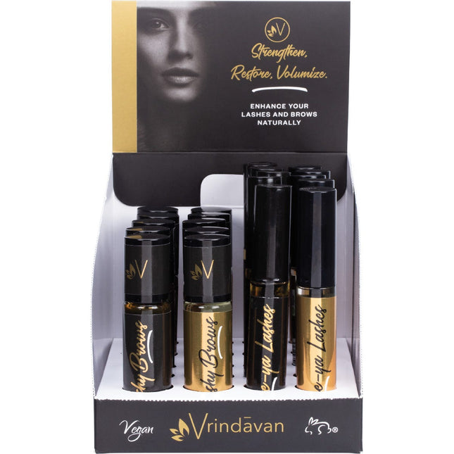 Vrindavan - Bushy Brows & Love-ya Lashes Display Inc 5xVR141-144 - 20x10ml