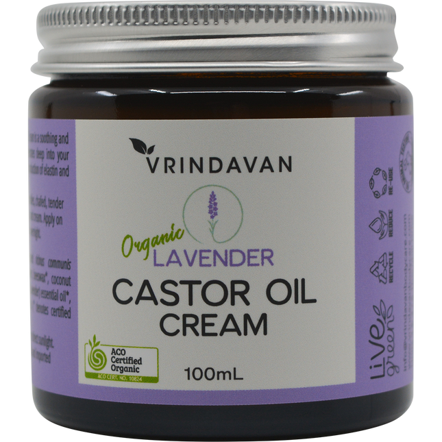 Vrindavan Castor Oil Cream Lavender 100ml