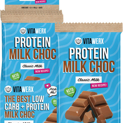 VITAWERX Protein Milk Choc Bar 12x100g | Protein Snack