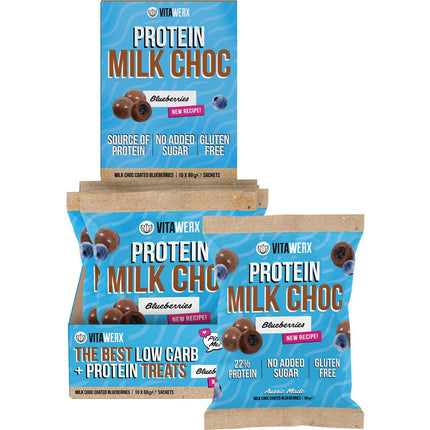 VITAWERX Milk Choc Coated Blueberries 10x60g | Breakfast Cereal