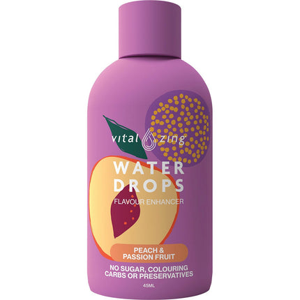 VITAL ZING Water Drops Peach & Passionfruit 45ml | Juice