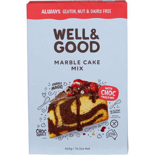 Well & Good Marble Cake Mix with Choc Frosting 460g