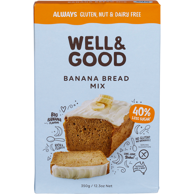 Well & Good Banana Bread Mix 40% Less Sugar 350g
