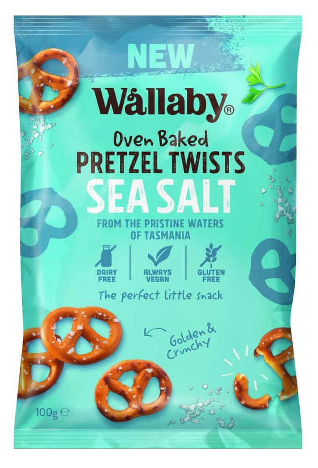 WALLABY PRETZEL TWISTS SEA SALT G/F 100G