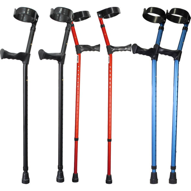 DOUBLE ADJUSTABLE FOREARM CRUTCH WITH ANATOMICAL HANDLE