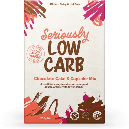 SERIOUSLY LOW CARB CHOCOLATE CAKE & CUPCAKE MIX G/F 250G